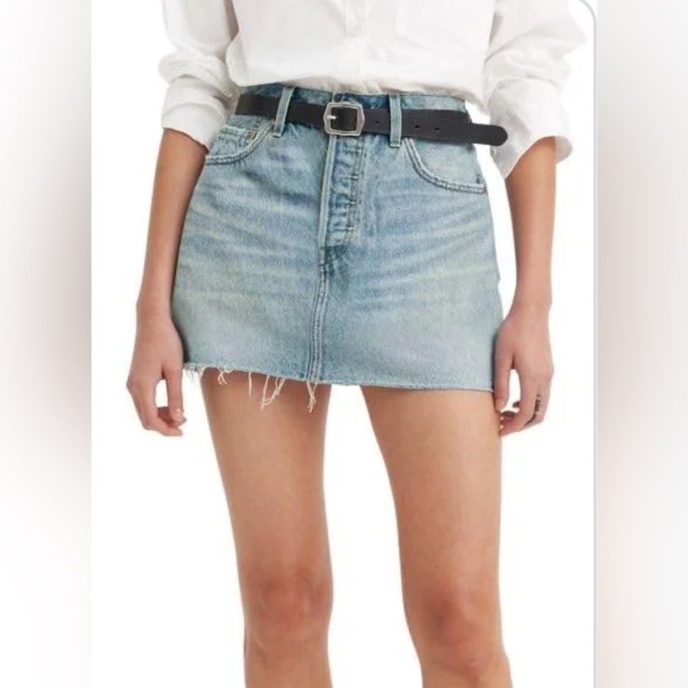 Levi’s Denim Mini Skirt with Frayed Hem